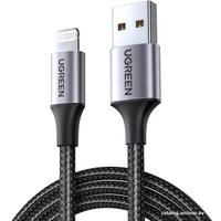 Кабель Ugreen US199 60156 USB Type-A - Lightning (1 м, черный/серый)