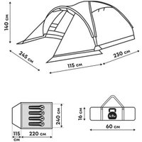 Треккинговая палатка RSP Outdoors Krewl 4 (синий)