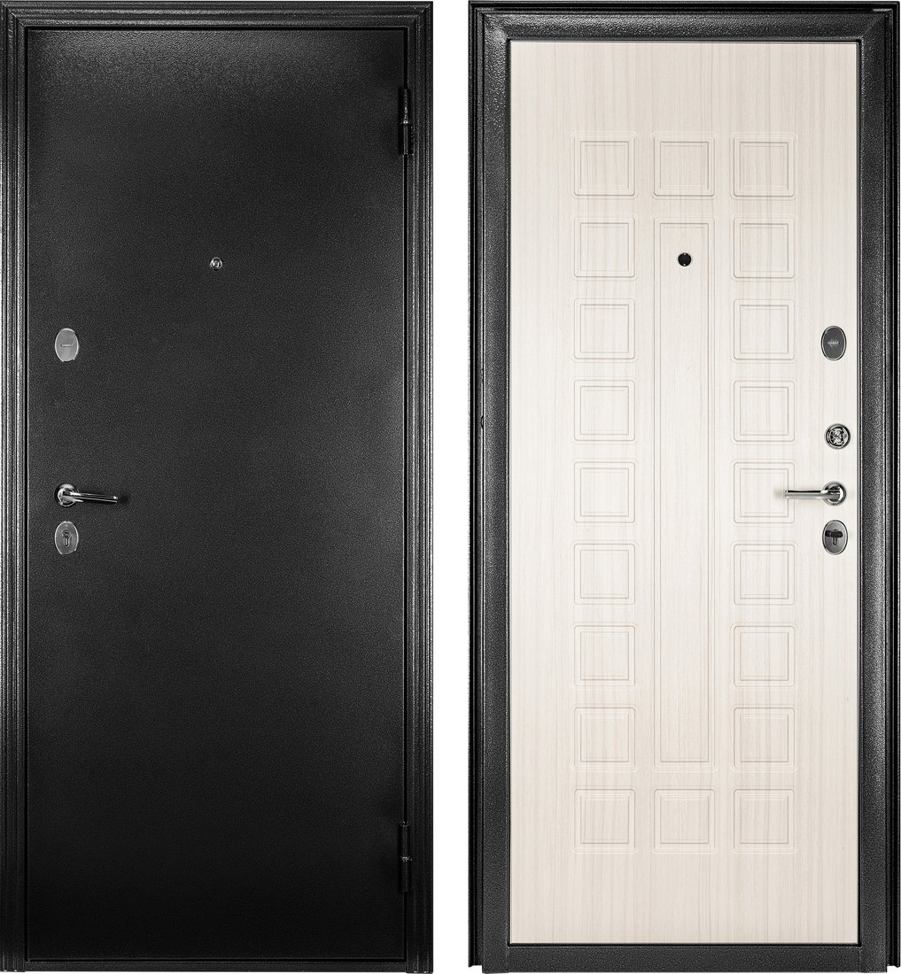 

Металлическая дверь Guard MG60 МДФ 97х205 правая (черное серебро/белый ясень)