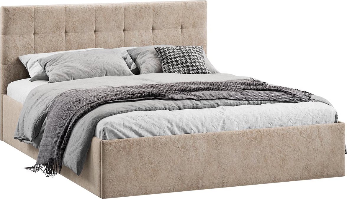 

Кровать Трия Джоли Универсальная с ПМ Тип 1 160x200 (микровелюр Wellmart Dark Beige)
