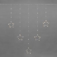 Световой дождь Neon-Night занавес из росы с фигурами Звезд 315-846 (теплый белый) в Гродно