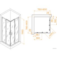 Душевой уголок RGW PA-39 03083988-11 80x80 (хром/прозрачное стекло)