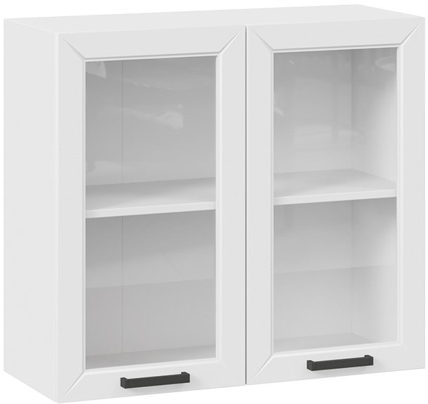 

Шкаф навесной Трия Лорас 1В8С (белый/холст белый)