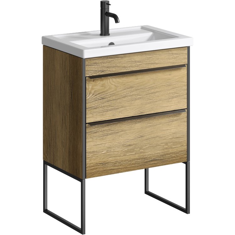 

Aqwella Тумба с умывальником Fargo 600 FRG0106DB+4640021060773+FRGN380