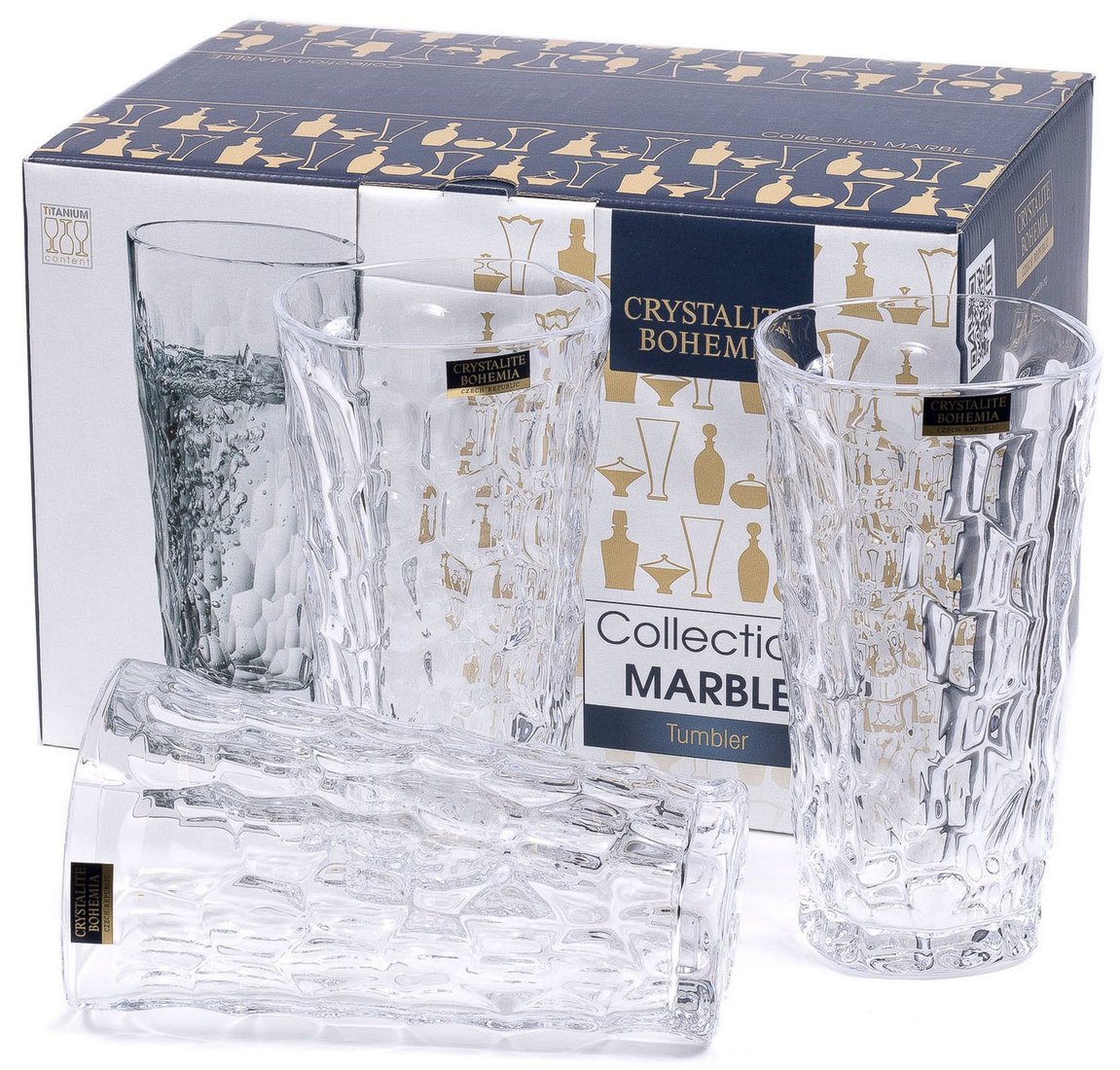 

Набор стаканов для воды и напитков Crystalite Bohemia Marble 9K7/2KF06/0/99W24/375-662