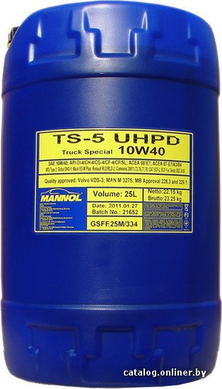 Моторное масло Mannol TS-5 UHPD 10W-40 20л