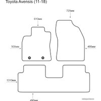 Комплект ковриков для авто Alicosta Toyota Avensis 11-18 (салон, ЭВА 6-уг, серый) в Борисове