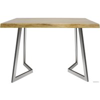Кухонный стол Buro7 Уиллис 120 (с обзолом, дуб натуральный/серебро)