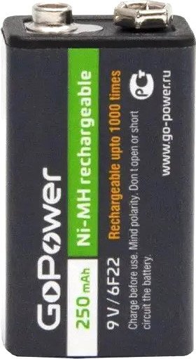 

Аккумулятор GoPower 6F22 Ni-MH 250mAh 00-00017020 1шт