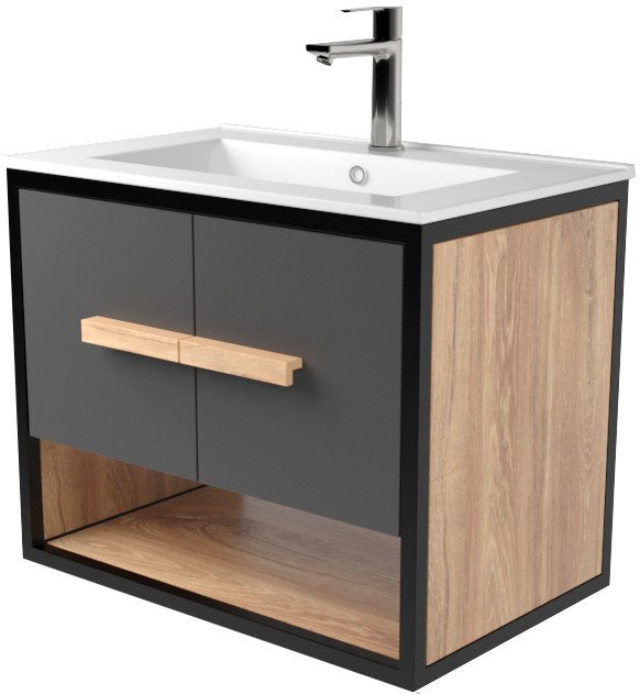 

Дабер Тумба под умывальник 009 WeltWasser Deilbach 7517-60 Т9.6W.2.4 (черный/серый/дуб канзас коричневый)