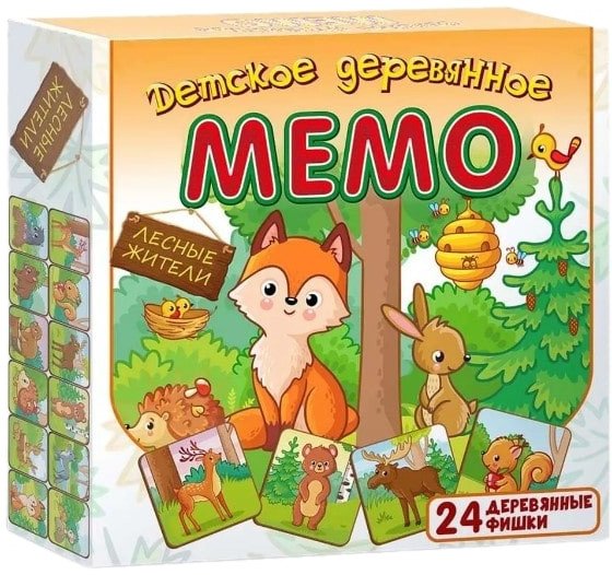 

Детская настольная игра Нескучные игры Мемо. Лесные жители 8500