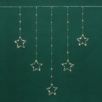 Световой дождь Neon-Night занавес из росы с фигурами Звезд 315-846 (теплый белый) в Гродно