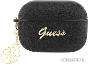 Чехол CG Mobile Guess Glitter Flakes Metal Logo with Charm для AirPods Pro 2 GUAP2GLGSHK (черный)