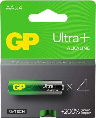 Батарейка GP Ultra Plus Alkaline G-Tech AA/LR6 15AUPA21-2CRSB4