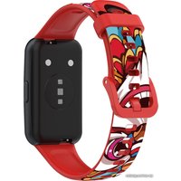 Ремешок Rumi силиконовый для Huawei Band 7 Samurai cartoon