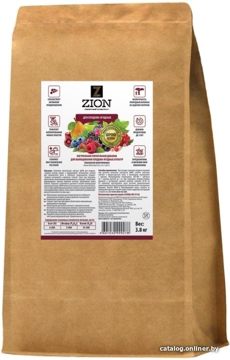 Удобрение Zion для плодово-ягодных (крафтовый мешок, 3.8 кг)