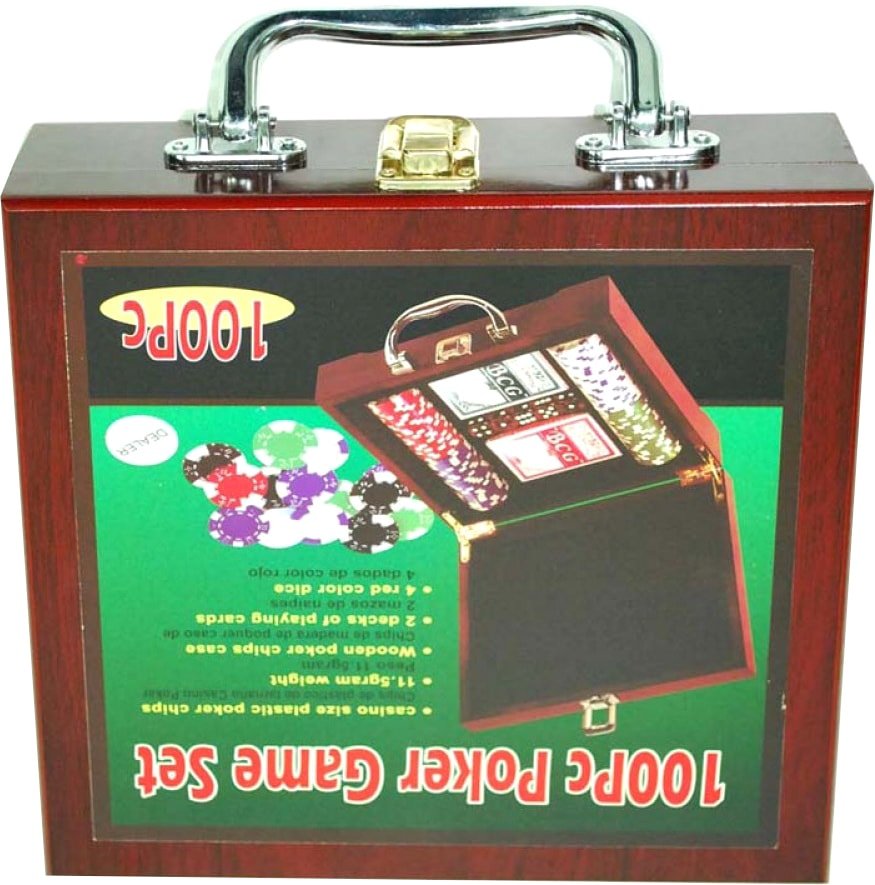 

Карточная игра Zez Набор для покера в чемодане 100 фишек с номиналом 6641-M1