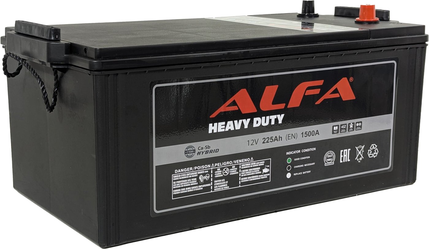 Автомобильный аккумулятор ALFA Heavy Duty (3) евро L+ (225 А·ч)