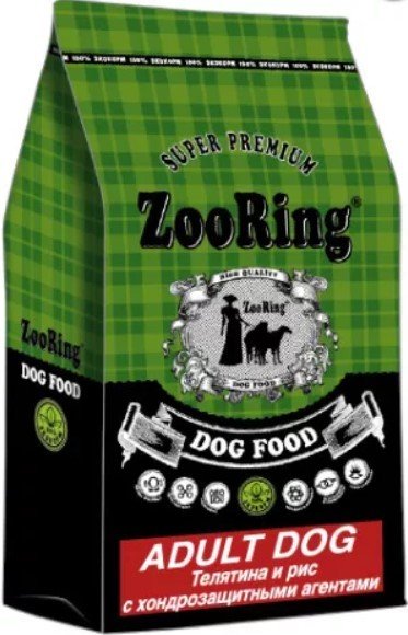 

Сухой корм для собак ZooRing Adult Dog Телятина и рис 10 кг