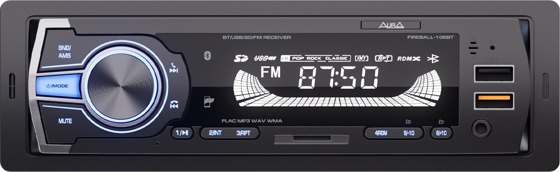 

USB-магнитола Aura Fireball-106BT