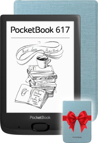 Электронная книга PocketBook 617 (черный) + Обложка Shell 6