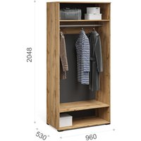 Шкаф-витрина Империал Лацио Сканди 2д (вотан/сканди графит/ручка черная)