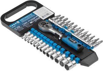 Набор трещотка с головками и битами ТРЕК TR15028 (28 предметов)