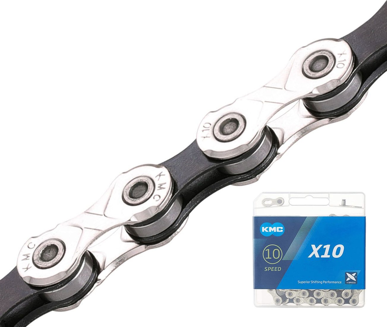 

Цепь велосипедная KMC X10-116SLBK