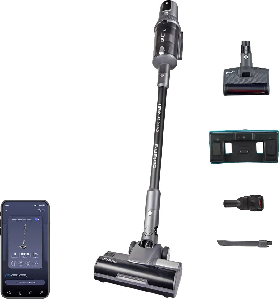 

Пылесос Polaris PVCS 8200 Handstick Duo Pro Wi-Fi IQ Home (серый)