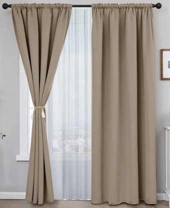 Mio Tesoro Blackout 400x260 + Гардина Вуаль 300х260 (песочный/белый)