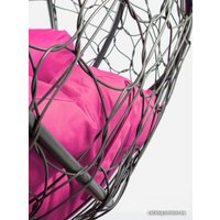 Подвесной диван M-Group Лежебока 11180308 (с серым ротангом/розовая подушка)
