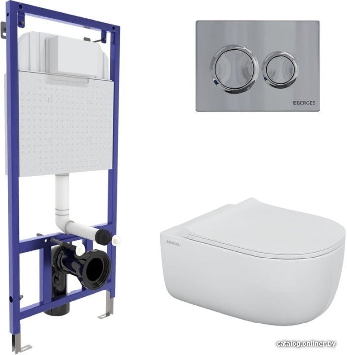 Унитаз подвесной Berges Wasserhaus Ego XL Rimless 043302 (с сиденьем)