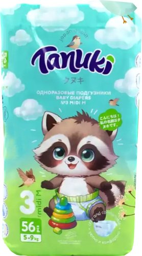 Трусики-подгузники Tanuki 3M (56 шт)