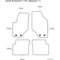Комплект ковриков для авто Alicosta Geely Emgrand 7 18- v1 (салон, ЭВА ромб, черный) в Мозыре