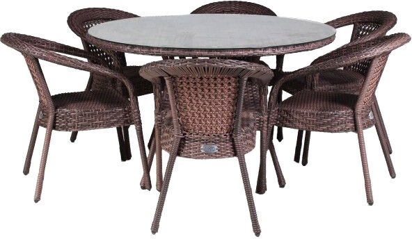 

Обеденная группа Aiko Rattan Deco 6 (шоколад)