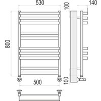 Полотенцесушитель TERMINUS Линц П10 500x800 (хром)