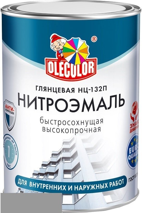 

Эмаль Olecolor НЦ-132П 1.7 кг (серый)