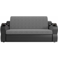 Диван Лига диванов Меркурий 100355 160 см (рогожка серый/экокожа черный)