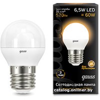 Светодиодная лампочка Gauss E27 6.5 Вт 2700 К 105102107 (10 шт)
