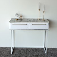 Туалетный столик без зеркала Shtabe Royal 5211 эко (мрамор каррара/белый/р.золото)