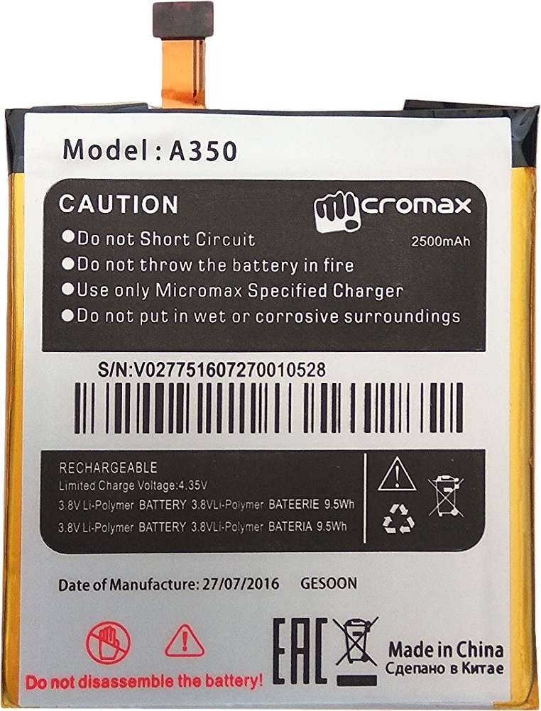 

Аккумулятор для телефона Micromax A350