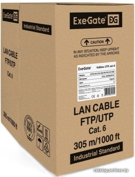 Кабель ExeGate UTP4-C6-CCA-S23-IN-PVC-GY-305 UTP
