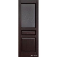 Межкомнатная дверь Юркас Валенсия м. ДО 80x200 (венге, стекло матовое с фрезеровкой)