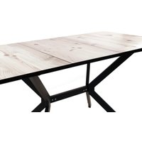 Кухонный стол ВВР Миллер (бискайская сосна/черный №3, пластик 120-160/80)