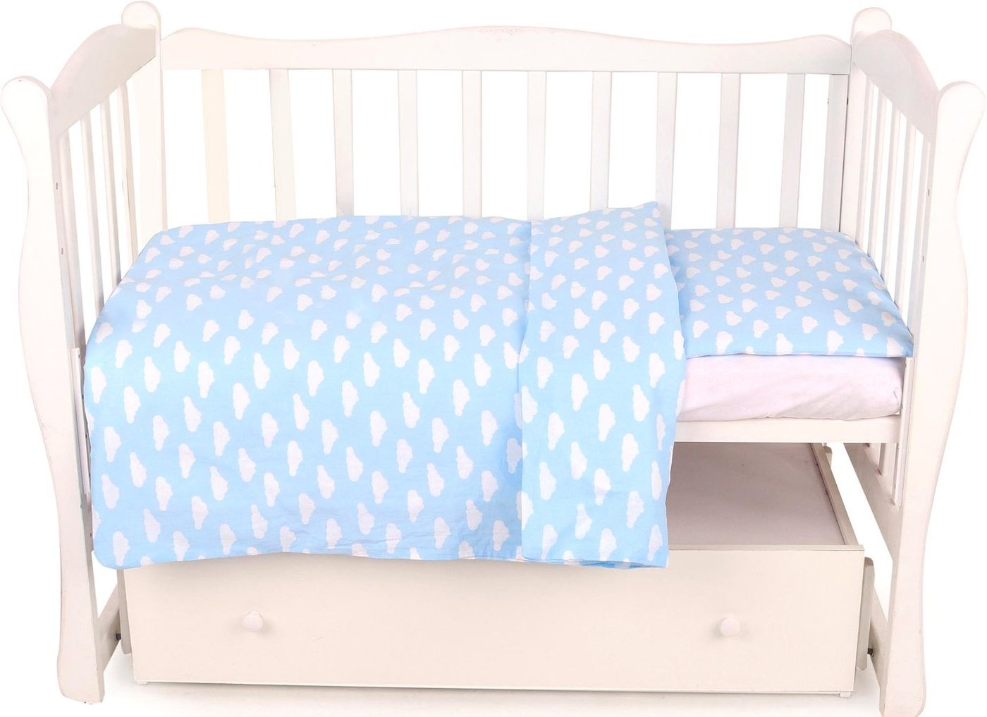 

Постельное белье Amarobaby Baby Boom КПБ-3 Облака (голубой)