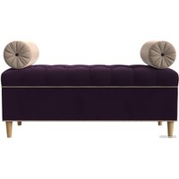 Банкетка Лига диванов Глория 113665 (велюр фиолетовый/бежевый/бежевый)