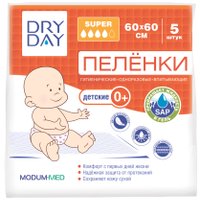 Пеленка одноразовая Modum Dry Day Super детские 0+ 60x60 (5 шт)