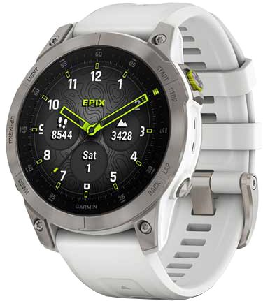 

Умные часы Garmin Epix Sapphire Gen 2 (серебристый титан/белый)