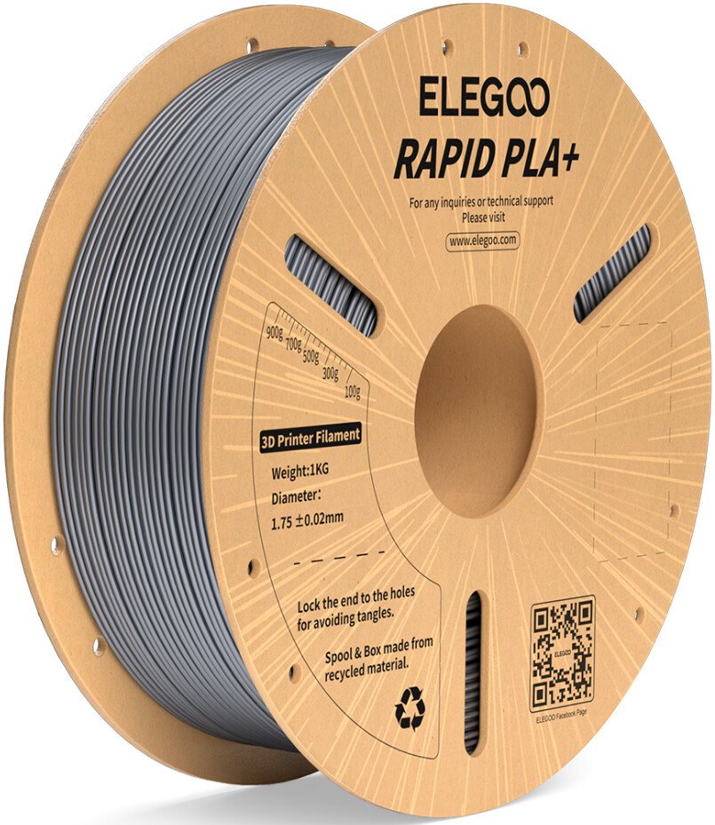 Филамент Elegoo RAPID PLA+ (1.75 мм, 1 кг, серебристый)