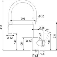 Смеситель Franke Lina Semi-pro 115.0725.838 (черный матовый)